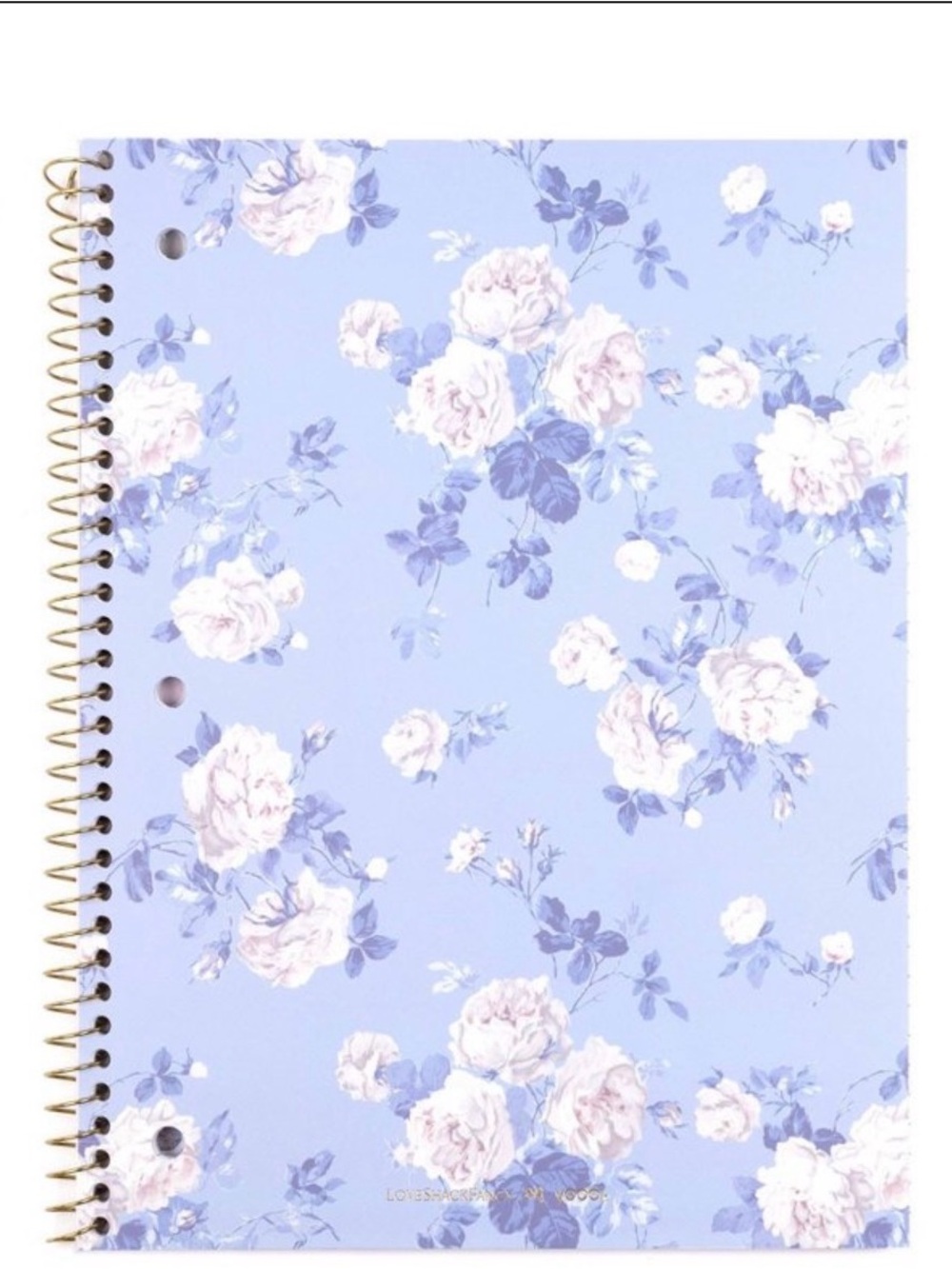 LoveShackFancy x Target (3) Blue Floral Spiral Notebooks Whisper Blue - Picture 3 of 3